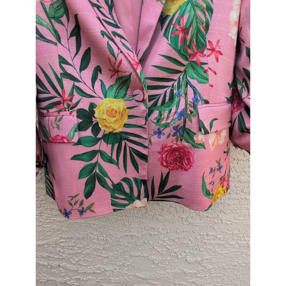 Rachel Zoe Pink Floral Blazer Small - Picture 5 of 9